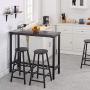 Mr IRONSTONE Bar Table, 47” Rectangular Kitchen Pub Dining Coffee Table High Writing Computer Table, for Narrow Space, Living Room, Dining Room-Sturdy Metal Frame, Easy Assembly, Industrial Design