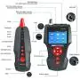 Network Cable Tester, Wire Tracker with For Multi-functional RJ45, RJ11, BNC, Metal Cable, PING, POE AT226-C