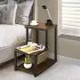 Tangkula 3-Tier Sofa Side Table, Nightstand with Storage Shelf, Sturdy Metal Frame, Ladder-Shaped Chair Side Table, Brown Tabletop Storage Shelf for Living Room or Bedroom (Brown) Tangkula 3-Tier Sofa Side Table, Nightstand with Storage Shelf, Sturdy Metal Frame, Ladder-Shaped Chair Side Table, Brown Tabletop Storage Shelf for Living Room or Bedroom (Brown)