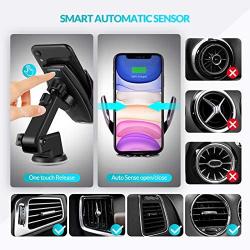 Car Phone Mount-Auto-Clamping Smart Sensor 10W Qi Fast Charging Car Front Windshield Dashboard Air Vent Phone Holder Compatible with iPhone12/12 pro max/Samsung S20/note 20 All 4.7-6.7 Inch Smartphone