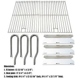 Direct Store Parts Kit DG131 Replacement for Jenn Air Gas Grill 720-0336 (Stainless Steel Burner + Stainless Steel Heat Plate + Solid Stainless Steel Cooking Grid)