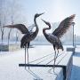 Garden Statue Outdoor Metal Heron Crane Yard Art Sculpture for Lawn Patio Backyard Decoration ,46 inch (2-Pack)