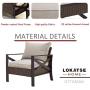 LOKATSE HOME Outdoor Patio Furniture Modern Wicker Sofa Chair Rattan Conversation Single Armchair with Cushion, Brown