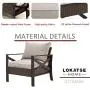 LOKATSE HOME Outdoor Patio Furniture Modern Wicker Sofa Chair Rattan Conversation Single Armchair with Cushion, Brown LOKATSE HOME Outdoor Patio Furniture Modern Wicker Sofa Chair Rattan Conversation Single Armchair with Cushion, Brown