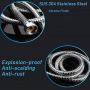 OLEAH Ultra-Flexible Metal 304 Stainless Steel Shower Hose Stretch 59 Inch to 70 Inch for Handheld Shower Head Hose Replacement Part with Brass Insert and Nut