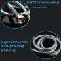 OLEAH Ultra-Flexible Metal 304 Stainless Steel Shower Hose Stretch 59 Inch to 70 Inch for Handheld Shower Head Hose Replacement Part with Brass Insert and Nut