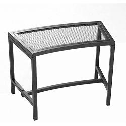 Sunnydaze Outdoor Curved Fire Pit Bench - Rustic Backyard Backless Powder-Coated Black Metal Mesh Garden, Patio, Porch and Deck Chair Seating - Single