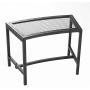 Sunnydaze Outdoor Curved Fire Pit Bench - Rustic Backyard Backless Powder-Coated Black Metal Mesh Garden, Patio, Porch and Deck Chair Seating - Single