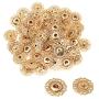 Semetall 30 Sets Snowflake Shape Sew-on Snap Buttons,Metal Snaps Fasteners Buttons for Sewing Clothing,0.7''(18mm) Diameter(Golden)