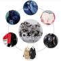 HEEPDD 40Sets Metal Snap Button Mixed Sizes DIY Fixing Set Durable Material Press Button Fastener with Setting Tool for Clothes Bags Wallet Packet(Silver)