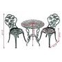 Giantex 3 Piece Bistro Set Cast Rose Design Antique Outdoor Patio Furniture Weather Resistant Garden Round Table and Chairs w/Umbrella Hole (Rose Design)