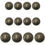 12 Pieces Bronze Vintage Antique Metal Blazer Button Set - 3D Lion Head - for Blazer, Suits, Sport Coat, Uniform, Jacket