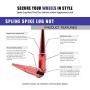 Wheel Accessories Parts Set of 24 Red Spiked Solid Metal Lug Nuts M14x1.5 Thread 4.4 Inch Tall Closed End Bulge Acorn Spike Lug Nut 1 Long Socket Key