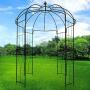 OUTOUR French Style Birdcage Shape Heavy Duty Gazebo,9Highx 6‘6''Wide,Pergola Pavilion Arch Arbor Arbour Plants Stand Rack for Wedding Outdoor Garden Lawn Backyard Patio,Climbing Vines,Roses,Dark Rust