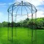 OUTOUR French Style Birdcage Shape Heavy Duty Gazebo,9Highx 6‘6''Wide,Pergola Pavilion Arch Arbor Arbour Plants Stand Rack for Wedding Outdoor Garden Lawn Backyard Patio,Climbing Vines,Roses,Dark Rust