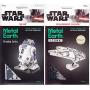 Metal Earth Fascinations Premium Series 3D Metal Model Kits Star Wars Set of 2 - R2-D2 - Millennium Falcon