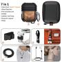 HALLEAST 7-in-1 Accessories Compatible AirPods Case 2019 Carrying Silicone Cover Anti-Lost Strap Shock Resistant Metal Hard Case Compatible Apple AirPod 2 & 1, Not for Wireless Charging, Sunset