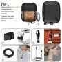HALLEAST 7-in-1 Accessories Compatible AirPods Case 2019 Carrying Silicone Cover Anti-Lost Strap Shock Resistant Metal Hard Case Compatible Apple AirPod 2 & 1, Not for Wireless Charging, Sunset