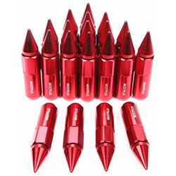 MOSTPLUS 60mm M12X1.5 Racing Wheel Spiked Lug Nuts Extended Pack of 20 (Red)