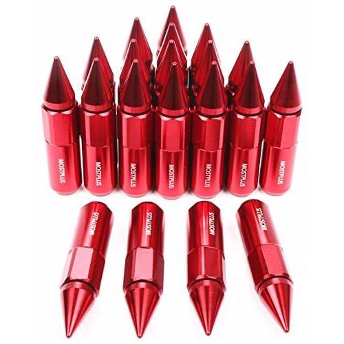 MOSTPLUS 60mm M12X1.5 Racing Wheel Spiked Lug Nuts Extended Pack of 20 (Red) MOSTPLUS 60mm M12X1.5 Racing Wheel Spiked Lug Nuts Extended Pack of 20 (Red)