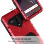 OnePlus 6T Case, 6T Phone Case, Armor Aluminum Alloy Metal Cover Heavy Duty Soft Rubber Shockproof Protective Military Bumper Outdoor OnePlus 6T for Men with Tempered Glass Feitenn - Red