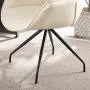 Volans Modern Mid Back Faux Leather Upholstery Home Office Chair with Armrest, No Casters in Black Metal Legs Desk Chair, Matte Off White Volans Modern Mid Back Faux Leather Upholstery Home Office Chair with Armrest, No Casters in Black Metal Legs Desk Chair, Matte Off White