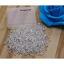 Shapenty 1000PCS Silver Plated Iron Open Jump Rings Connectors Bulk for DIY Craft Earring Necklace Bracelet Pendant Choker Jewelry Making Findings and Key Ring Chain Accessories (Silver, 4mm)