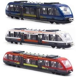 CORPER TOYS Train Set High Speed Lotomotive Engine Die Cast Model Car Sliding Subway Train for Kids Set of 3