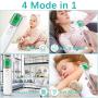 Touchless Thermometer for Adult and kid,4 in 1 Baby Thermometer Ear Forehead Thermometer Surface Infrared Thermometer 40 Datas Thermometer,Thermometer with Magnetic Cover and Battery,Mute Adjustable