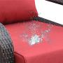 Outdoor Resin Wicker Patio Recliner Chair with Cushions, Patio Furniture Auto Adjustable Rattan Sofa, UV/Fade/Water/Sweat/Rust Resistant, Easy to Assemble (Red)