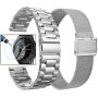Valkit Compatible with Galaxy Watch 46mm/Galaxy Watch 3 45mm Bands, 2 Pack 22mm Stainless Steel Solid Wristbands Metal Straps for Samsung Galaxy Watch 3/Galaxy Watch 46mm/Gear S3 Frontier/Ticwatch Pro