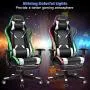 Goplus Massage Gaming Chair with RGB Light, Reclining Backrest Handrails and Seat Height Adjustment Racing Computer Office Chair with Footrest, Ergonomic High Back PU Swivel Game Chair Goplus Massage Gaming Chair with RGB Light, Reclining Backrest Handrails and Seat Height Adjustment Racing Computer Office Chair with Footrest, Ergonomic High Back PU Swivel Game Chair
