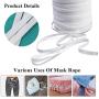 100 Pieces Elastic Bands with Adjustable Buckle, 16cm 1/5 Inch High Stretch String Cord Bands Thread Rope for Sewing DIY Jewelry Crafts Clothing Garment Sewing (White, 90mm/1/4-Inch 100 Yards)