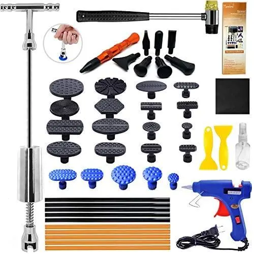 Manelord Auto Body Dent Repair Tool - Dent Repair kit with Slide Hammer T bar Dent Puller for Car Body Hail Dent Removal Dent Remover Automobile Body Repair Manelord Auto Body Dent Repair Tool - Dent Repair kit with Slide Hammer T bar Dent Puller for Car Body Hail Dent Removal Dent Remover Automobile Body Repair