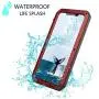 iPhone Xs Max Case, TCM Aluminum Metal Case - Water Resistant Shockproof Heavy Duty Tempered Glass Screen Protector Dual Layer Protective Case for Apple iPhone Xs Max-Red