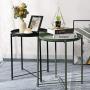 danpinera End Table, Side Table Metal Waterproof Small Circular Bedside Table with Round Removable Tray for Living Room Bedroom Bathroom Balcony and Office (Dark Green)