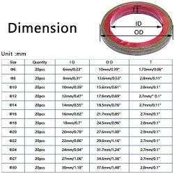 KOOTANS 240pcs 12 Sizes NBR Metal Bonded Sealing Washer Assort Kit Hydralic Oil Resist Rubber Oil Pipe Seal Gasket Metric NBR Metal Combination O-Ring Assortment Kit