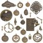 Clock Face Charm Pendant,100 Gram Multi-Style Clocks and Watches Dial Face Movement Charms Gears Steampunk Pendant Craft Supplies for DIY Jewelry Making