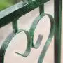Steel Outdoor Garden Arbor (7-ft.) in Powder Coated Black Verdigris Finish with Intricate Scrollwork Design - Ideal for Climbing Vines and Plants
