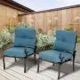 Oakmont 2 Piece Outdoor Furniture Patio Bistro Chairs Metal Dining Furniture Set, All-Weather Garden Seating Chair (Peacock Blue) Oakmont 2 Piece Outdoor Furniture Patio Bistro Chairs Metal Dining Furniture Set, All-Weather Garden Seating Chair (Peacock Blue)