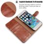 OCASE iPhone 6S Case [Free Screen Protector Included] Leather Flip Wallet Case for iPhone 6 / 6S Devices - Brown