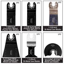 Oscillating Tool Blades, HEMUNC Oscillating Multitool Saw Blades Accessories Kit 64pcs for Dewalt, Fein Multimaster, Bosch, Dremel, Makita, Milwaukee, Rockwell, Ryobi, Craftsman, Ridgid