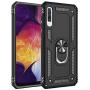 Suordii for Galaxy A01 Case with HD Screen Protector 360 Metal Rotating Ring Kickstand Holder Magnetic Car Mount Armor Heavy Duty Shockproof Case for Samsung Galaxy A01 (Black)