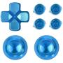 eXtremeRate Blue Metal Buttons for Playstation 4 Controller, Aluminum Analog Thumbsticks & Bullet Buttons & D-pad Replacements Kits for PS4 Slim Pro Controller