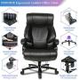 PEROINE High Back Big & Tall 400lb Bonded Leather Office Chair - Heavy Duty Metal Base, Adjustable Tilt Angle, Large Thick Padded Ergonomic Executive Desk Computer Task Swivel Chair