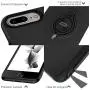 DESOF iPhone 8 Plus Case, iPhone 7 Plus Case with Ring Holder Kickstand, 360°Adjustable Ring Grip Stand Work with Magnetic Car Mount Anti-Fingerprint Slim Cover for Apple iPhone 8P 5.5 inch - Black