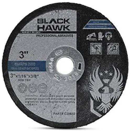 BHA Metal and Stainless Steel Cut Off Wheels for Die Grinders, 3” x 1/16” x 3/8” - 25 Pack BHA Metal and Stainless Steel Cut Off Wheels for Die Grinders, 3” x 1/16” x 3/8” - 25 Pack