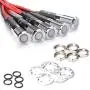 Amotor LED Indicator Light, Instrument Cluster Waterproof and Explosion-proof 5/16'' 8mm 12V Metal Signal Light with Cable 5PCS(White)