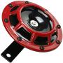Novelbee 12V 110db Electric Super Horn with Bracket,High Tone and Low Tone Metal Twin Horn Kit for Boat,Car,Truck,Motorcycle (Red)