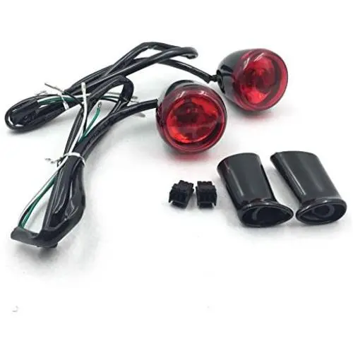 HTTMT MT224-017R-BK+RED Heavy Billet Aluminum Rear Turn Signal Light Indicator Light Red lens With Long Black Heavy Metal Brackets Compatible with 1992-2016 Harley Davidson Sportster XL 883 1200 HTTMT MT224-017R-BK+RED Heavy Billet Aluminum Rear Turn Signal Light Indicator Light Red lens With Long Black Heavy Metal Brackets Compatible with 1992-2016 Harley Davidson Sportster XL 883 1200
